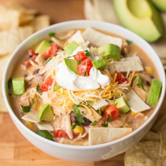 Slow Cooker Chicken Tortilla Soup