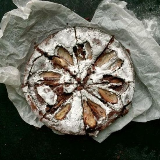 Chocolate, Pear and Coconut Brownie