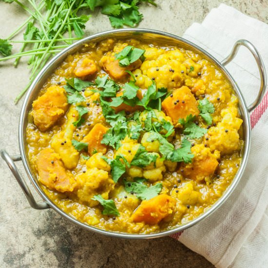 Cauliflower and Sweet Potato Curry