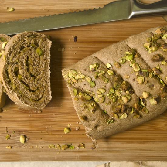 Rolled Pesto & Pistachio Baguette