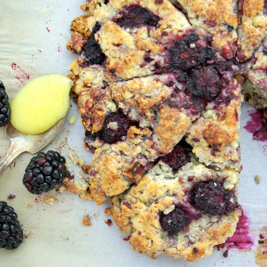 Blackberry Scones with Lemon Curd