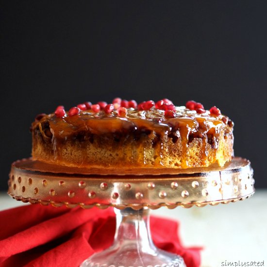 Pomegranate Pear Upside-Down Cake