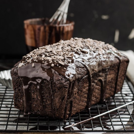 Quadruple Milo Glazed Loaf Cake