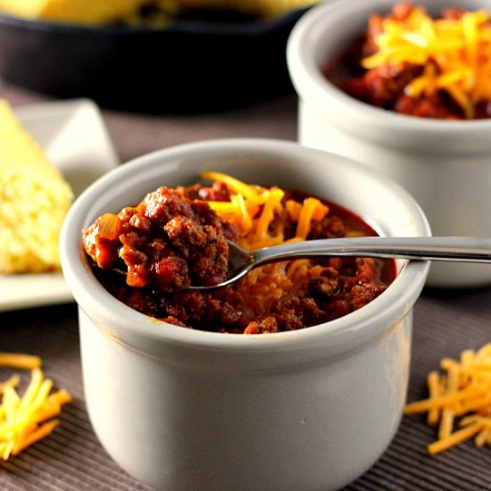 Slow Cooker Hearty No-Bean Chili