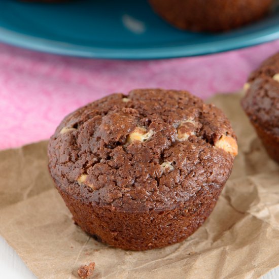 Double Chocolate Raspberry Muffins