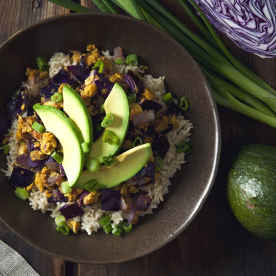 Chickpea Scramble Rice Bowls