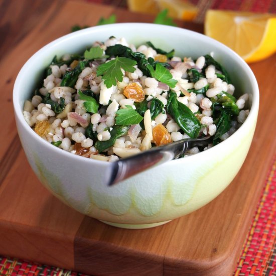 Pearl Barley with Spinach & Feta