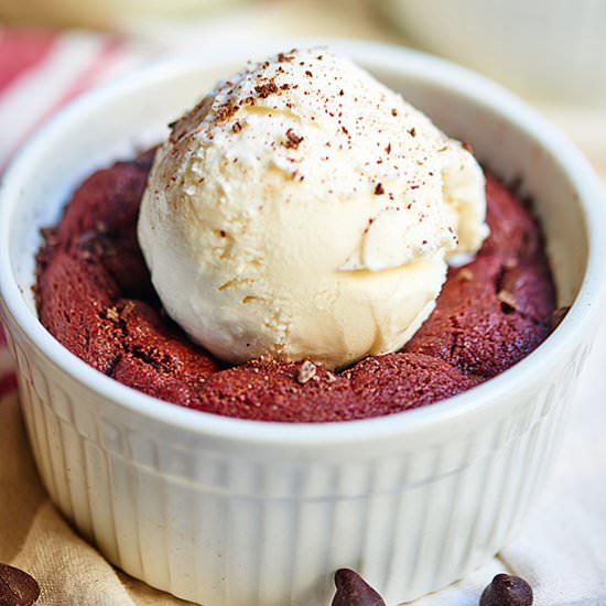 Deep Dish Red Velvet Cookie for Two