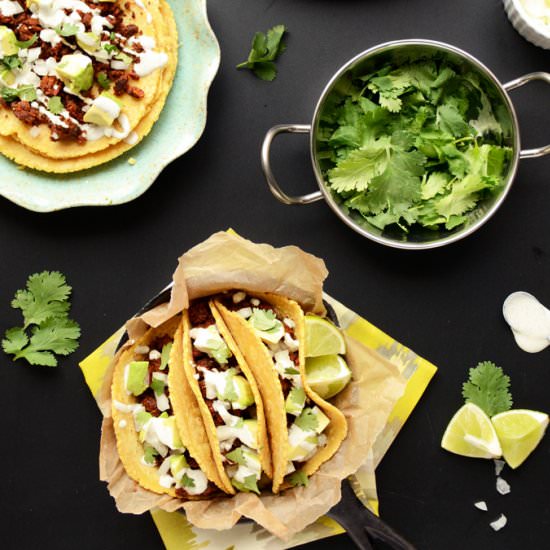 Vegan Chorizo Breakfast Tacos