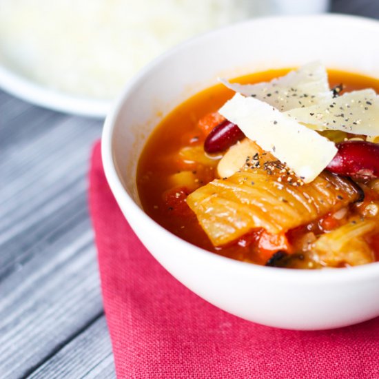 Roasted Vegetable Minestrone Soup