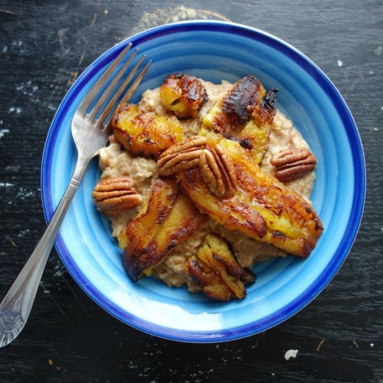 Oatmeal with Fried Plantains