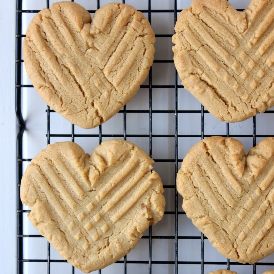 Heart Shaped Peanut Butter Cookies