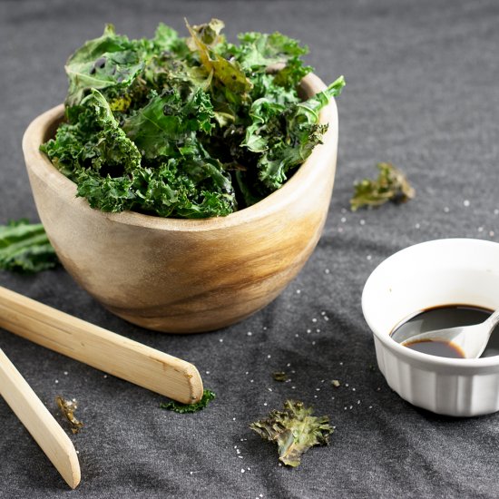 Sherry Vinegar Glazed Kale Chips