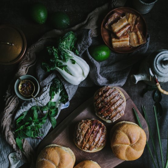 Thai Style Pork Belly Burgers