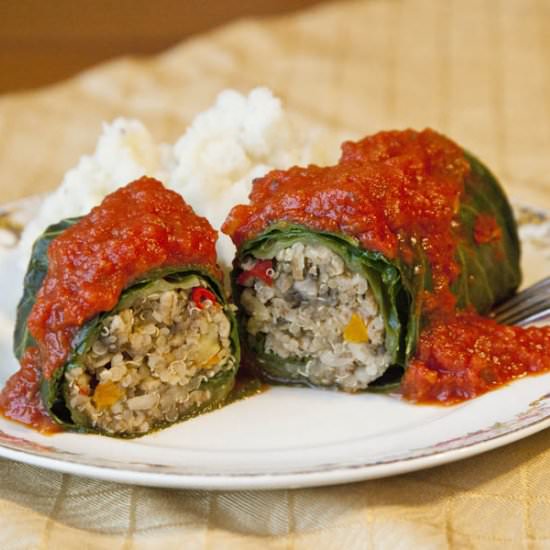 Chestnut and Quinoa Cabbage Rolls