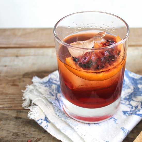 Charred Blood Orange Negroni