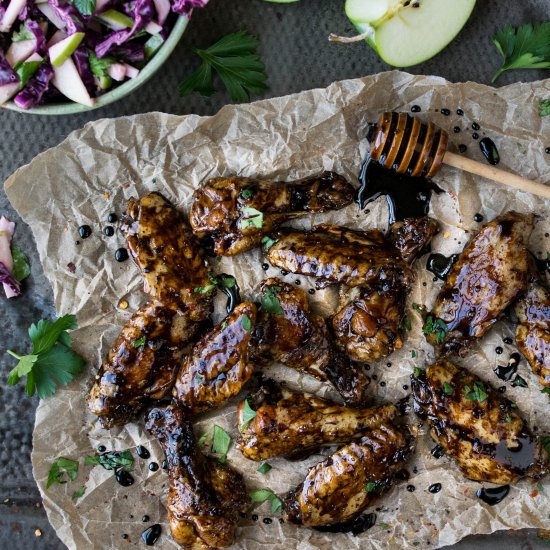 Honey Bourbon Balsamic Wings