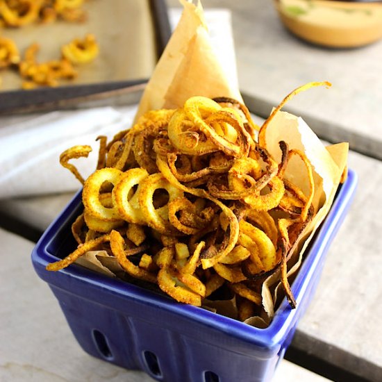 Indian spiced parsnip curly fries