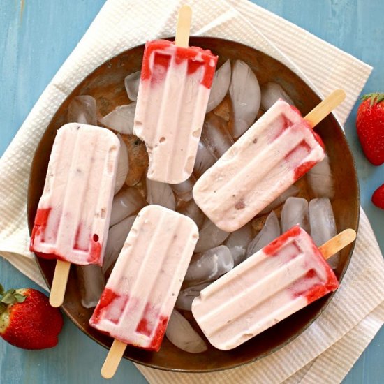 Strawberries and Cream Pops