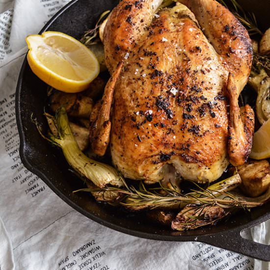 Castiron Skillet-Roasted Chicken