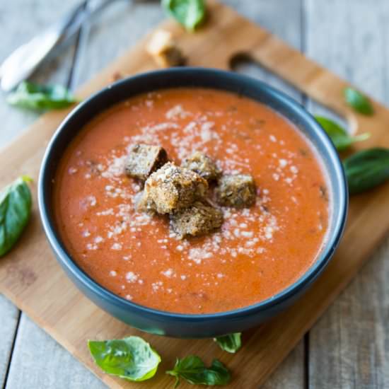 Tomato, Basil & Brie Soup