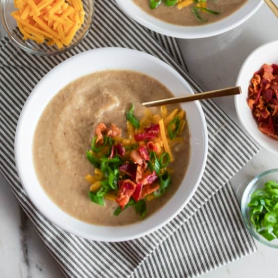 Loaded Baked Cauliflower Soup