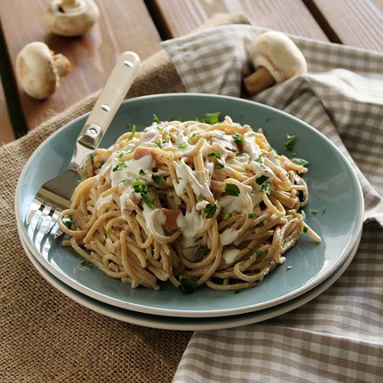 Bacon and Mushroom Spaghetti