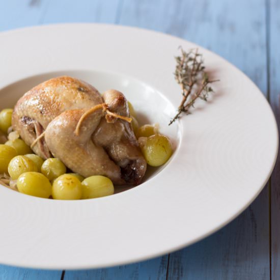 Quails with White Grapes