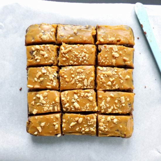 Salty & Sweet Snickers Brownies