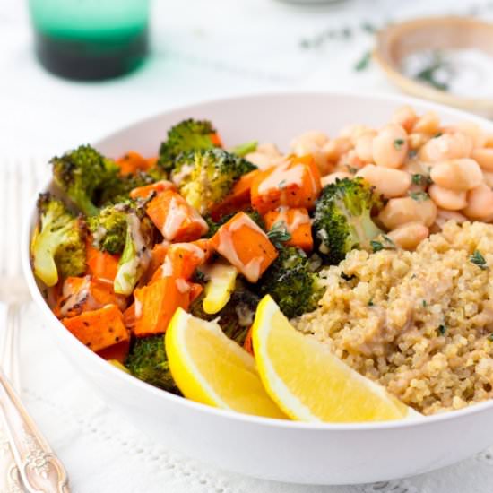 Roasted Sweet Potato Winter Bowls