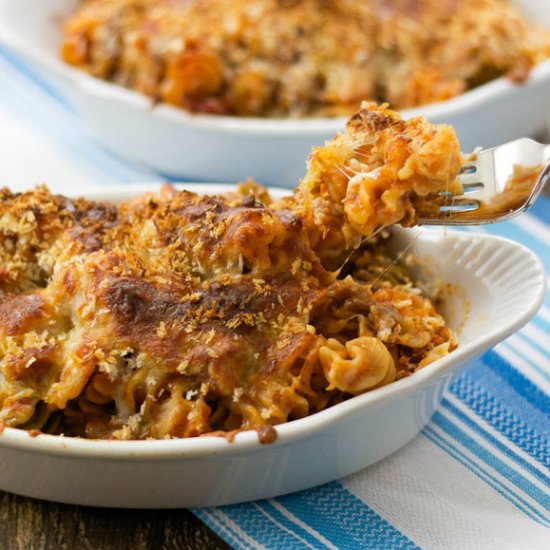 Cheesy Sausage and Pasta Bake