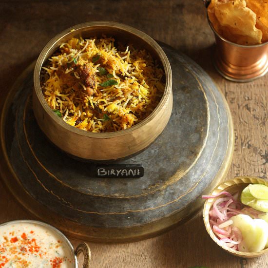 Hyderabadi chicken dum biriyani