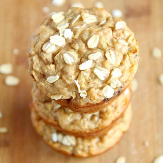 Apple Oat Greek Yogurt Muffins