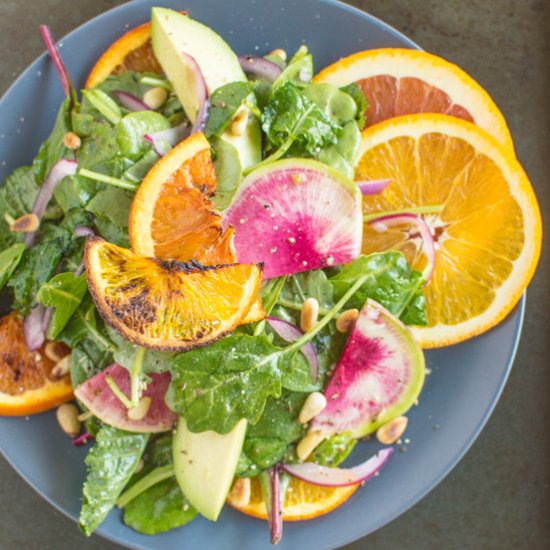 Roasted Orange Rainbow Salad