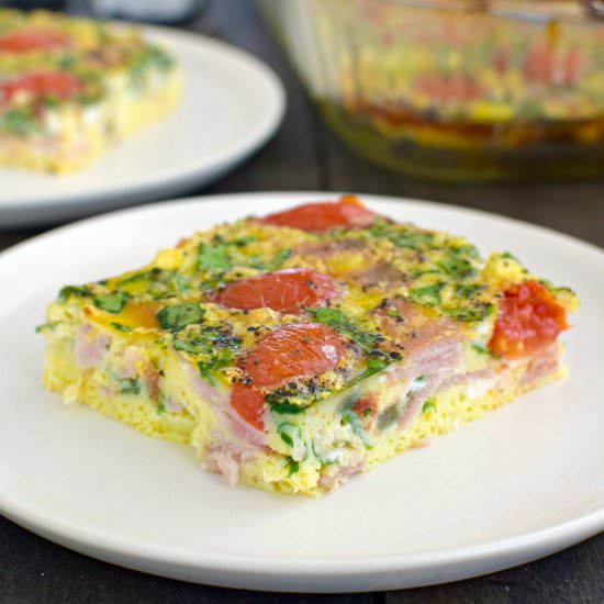 Ham and Tomato Egg Bake