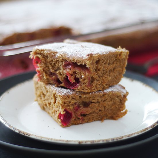 Fresh Cranberry Cake {GF, Vegan}