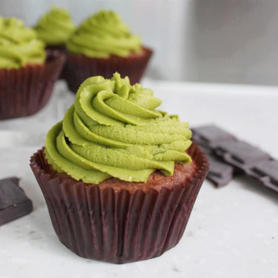 Matcha Buttercream Hot Cocoa Cupcake