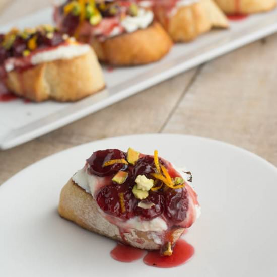 Roasted Cherry & Ricotta Crostini