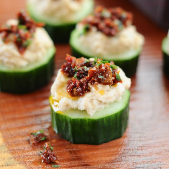 White Bean & Sun Dried Tomato Cukes