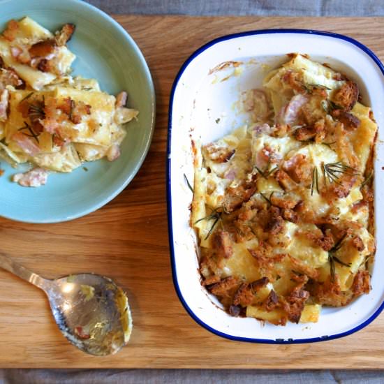 Artichoke and Bacon Pasta Bake