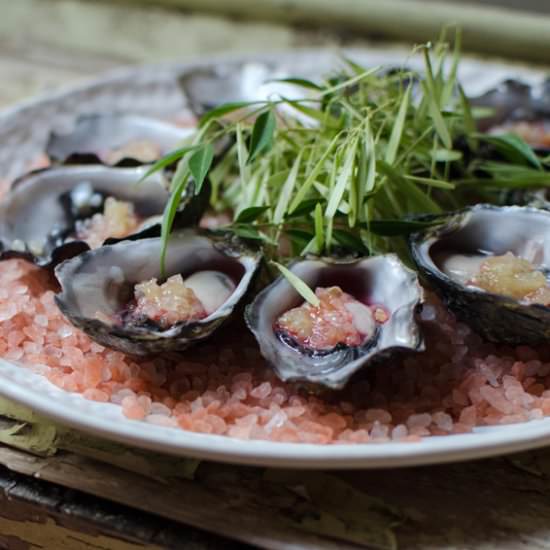 Oysters, Finger Lime & Pepperberry