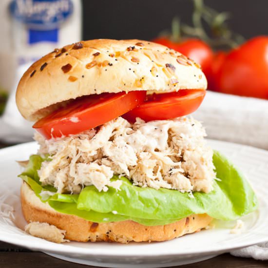 Slow Cooker Chicken Caesar Sandwich