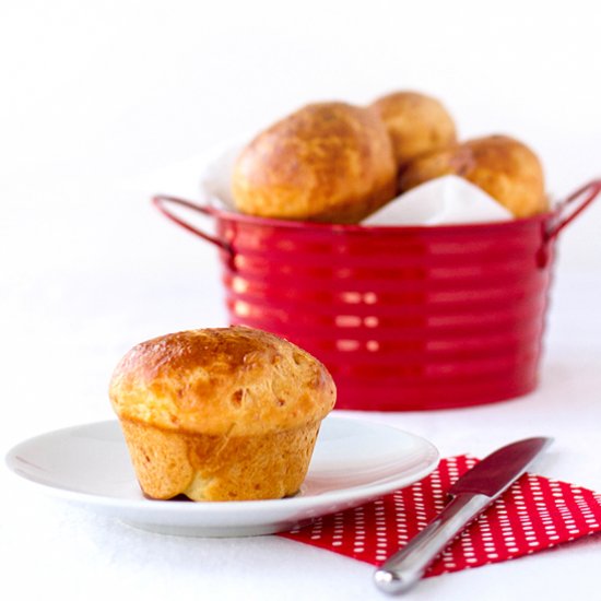 Cheesy Brioche Dinner Rolls