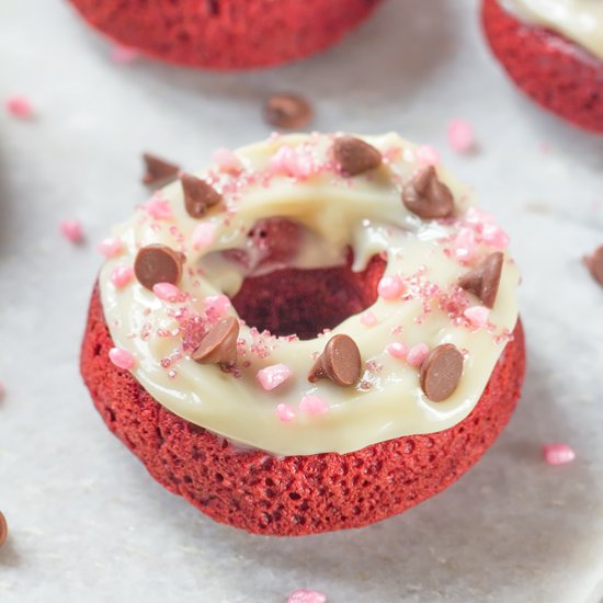 Red Velvet Donuts with Frosting