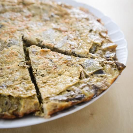 Artichoke and leek frittata