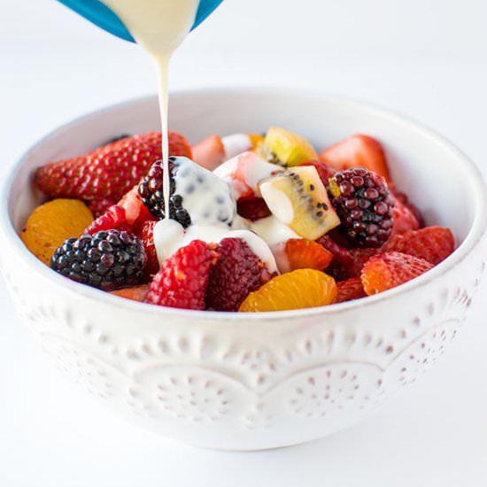 Fruit Salad with Creamy Limoncello