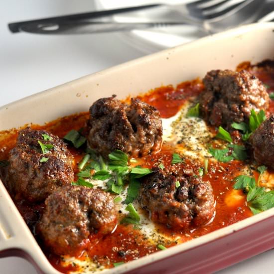 Meatball Mozzarella Bake