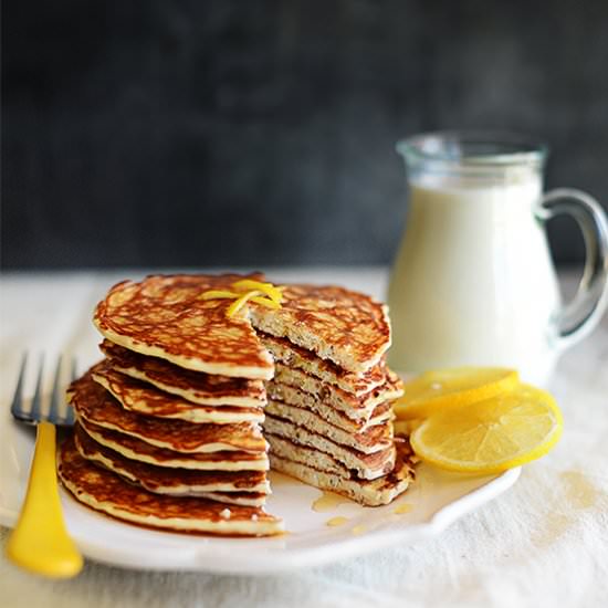 Lemon Chia Seeds Protein Pancakes