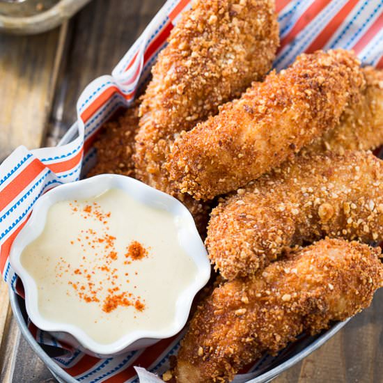 Peanut Crusted Chicken Fingers