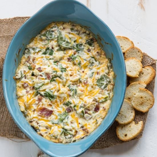 Spinach Artichoke Dip with Bacon